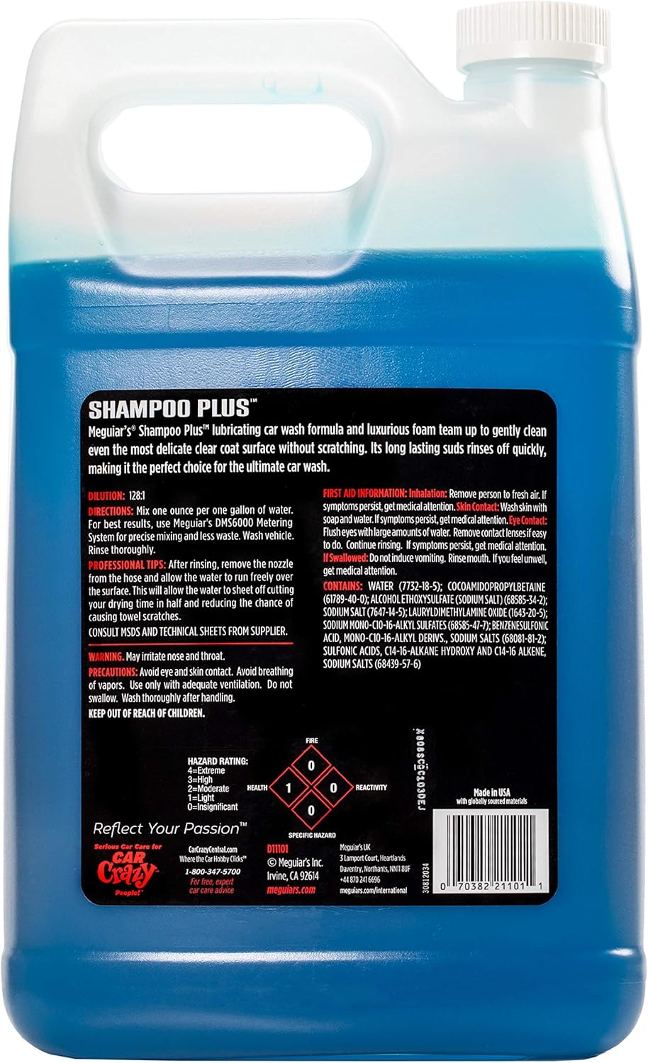 Alternative view of Meguiar's D1111 Shampoo Plus u2013 Car Wash Soap Gently Cleans Without Swirling or Scratching, Car Wash Foam Soap Effectively Lifts Dirt and Grime Leaving Car Slick To The Touch u2013 1 Gallon