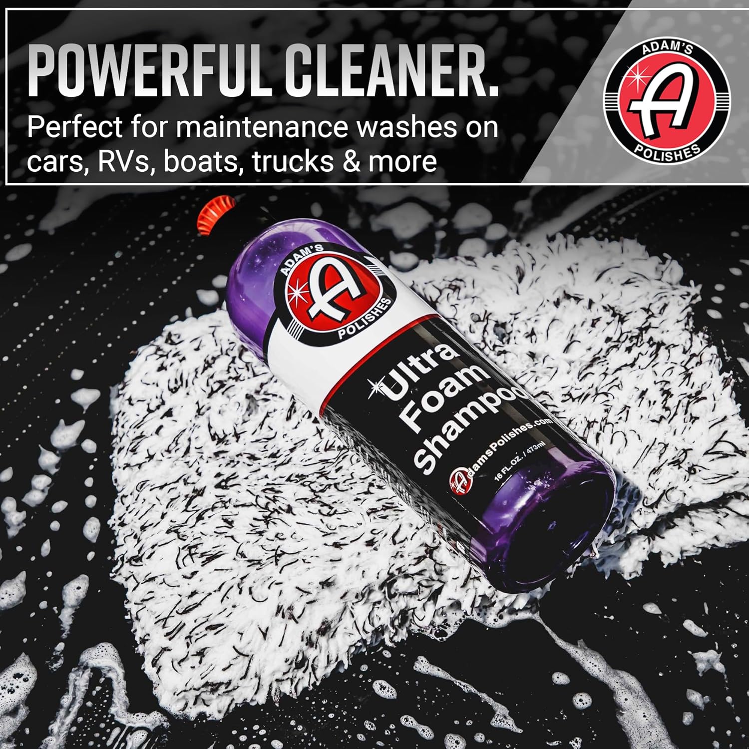 Alternative view of Adam's Polishes Ultra Foam Shampoo 16oz - Our Most Sudsy Car Shampoo Formula Ever - pH Neutral Formula for Safe, Spot Free Cleaning - Ultra Slick Formula, Wont Scratch or Leave Water Spots