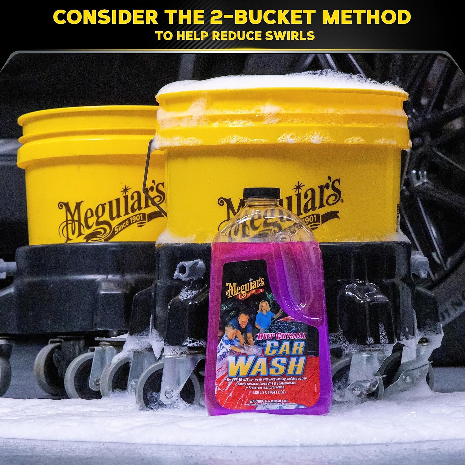 Alternative view of Meguiar's Deep Crystal Car Wash - Car Wash Shampoo that Cleans Paint, Enhances Gloss, and Preserves Wax Protection, pH Balanced Car Wash Soap with Excellent Foaming Action, 64 Oz