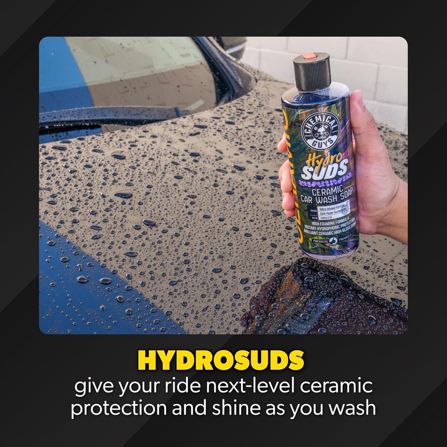 Alternative view of Chemical Guys HydroSuds Ceramic SiOu2082 Shine High Foaming Car Wash Soap - Foam Cannon Soap, Works with Foam Guns or Bucket Washes for Cars, Trucks, Motorcycles, RVs, and More, Berry Scent - 16 oz
