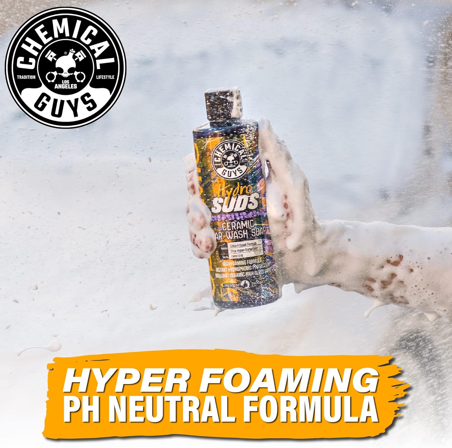 Chemical Guys HydroSuds Ceramic SiOu2082 Shine High Foaming Car Wash Soap - Foam Cannon Soap, Works with Foam Guns or Bucket Washes for Cars, Trucks, Motorcycles, RVs, and More, Berry Scent - 16 oz - Image 8