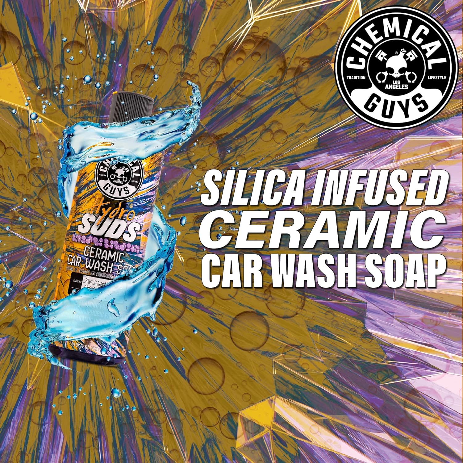 Chemical Guys HydroSuds Ceramic SiOu2082 Shine High Foaming Car Wash Soap - Foam Cannon Soap, Works with Foam Guns or Bucket Washes for Cars, Trucks, Motorcycles, RVs, and More, Berry Scent - 16 oz - Image 9
