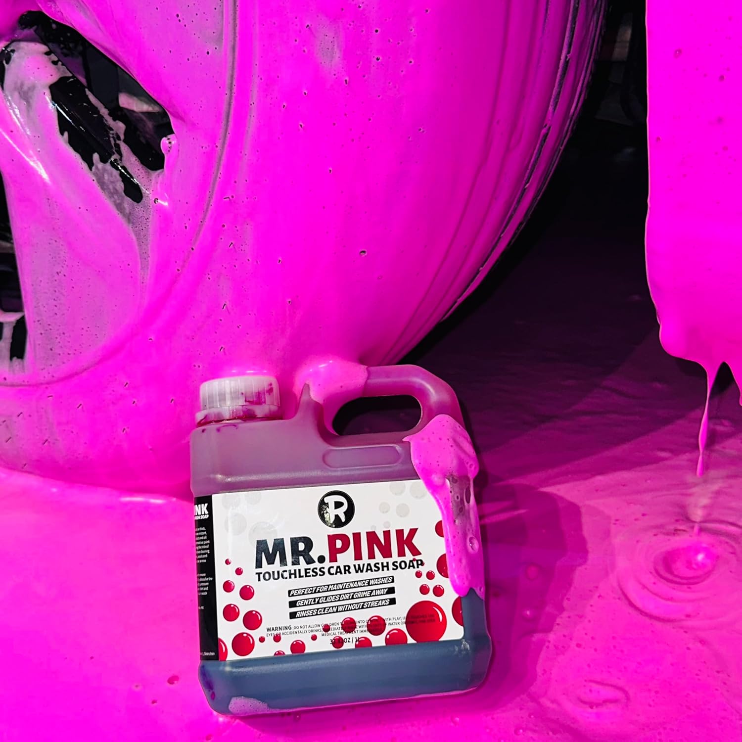 Touchless Pre-Wash Soap,Car Foam Shampoo Hydrophobic SiO2 Sealant Spray | Water-Activated Coating, Safe Wax Ceramic Protection, Streak-Free Shine for Auto Detailing (Pink Touchless Pre-Wash Soap)