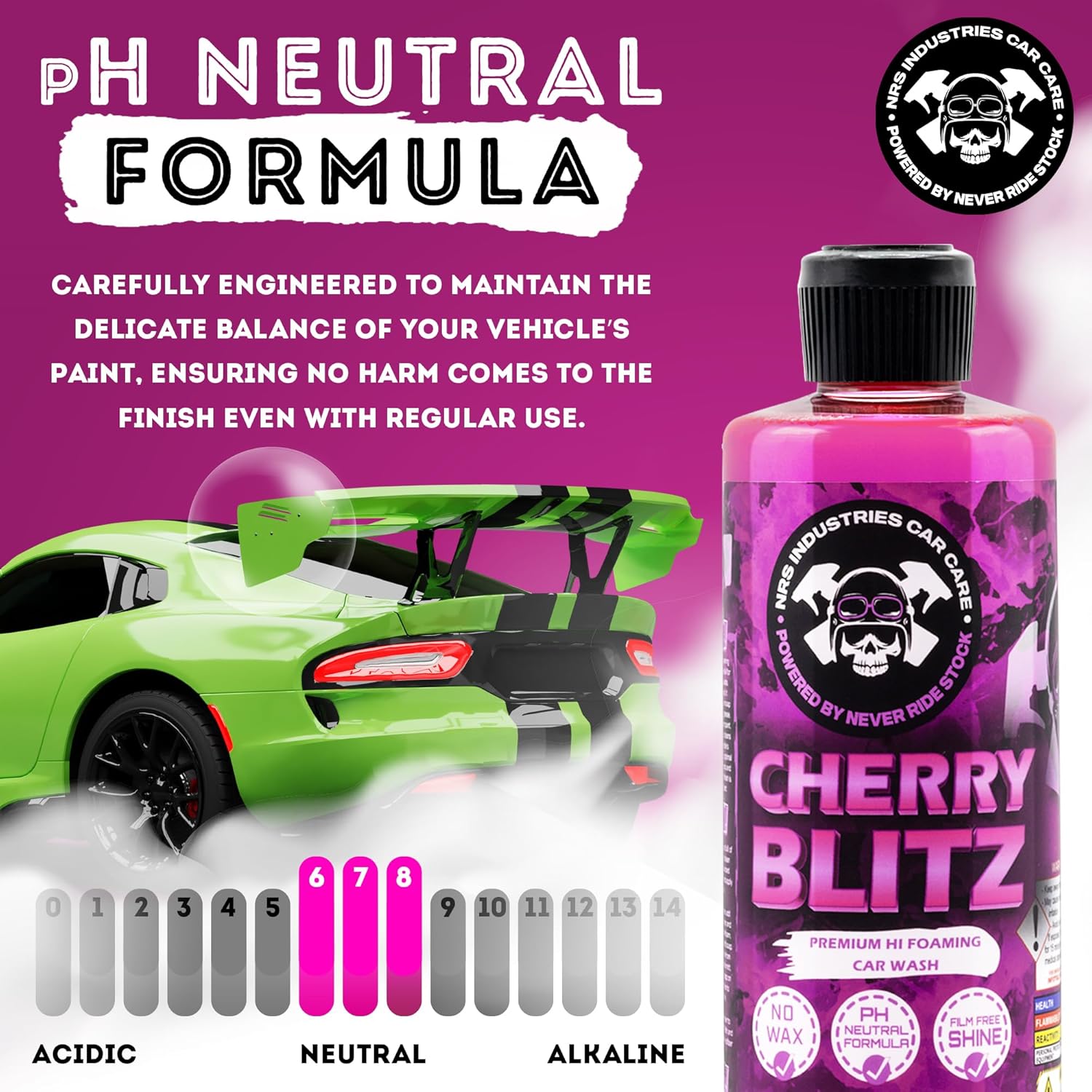 Alternative view of NRS Industries 16oz Cherry Blitz Foaming Car Wash Soap | pH-Neutral Shampoo for Foam Cannons, Buckets & Pressure Washers | Safe for Ceramic & Waxed Finishes | Spot-Free Shine for Cars & Trucks