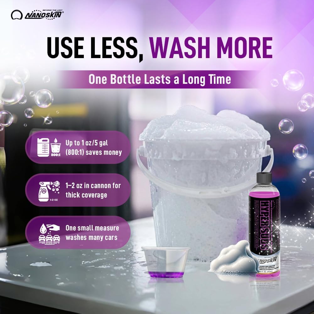 Alternative view of Nanoskin HYPER SUDS Foaming Car Wash Shampoo 1 Gallon - Ultra Concentrated: Works with Foam Cannon, Foam Gun, Bucket Wash, Pressure Washer | Ideal for Use in Mixing/Metering systems | 800:1 Dilution