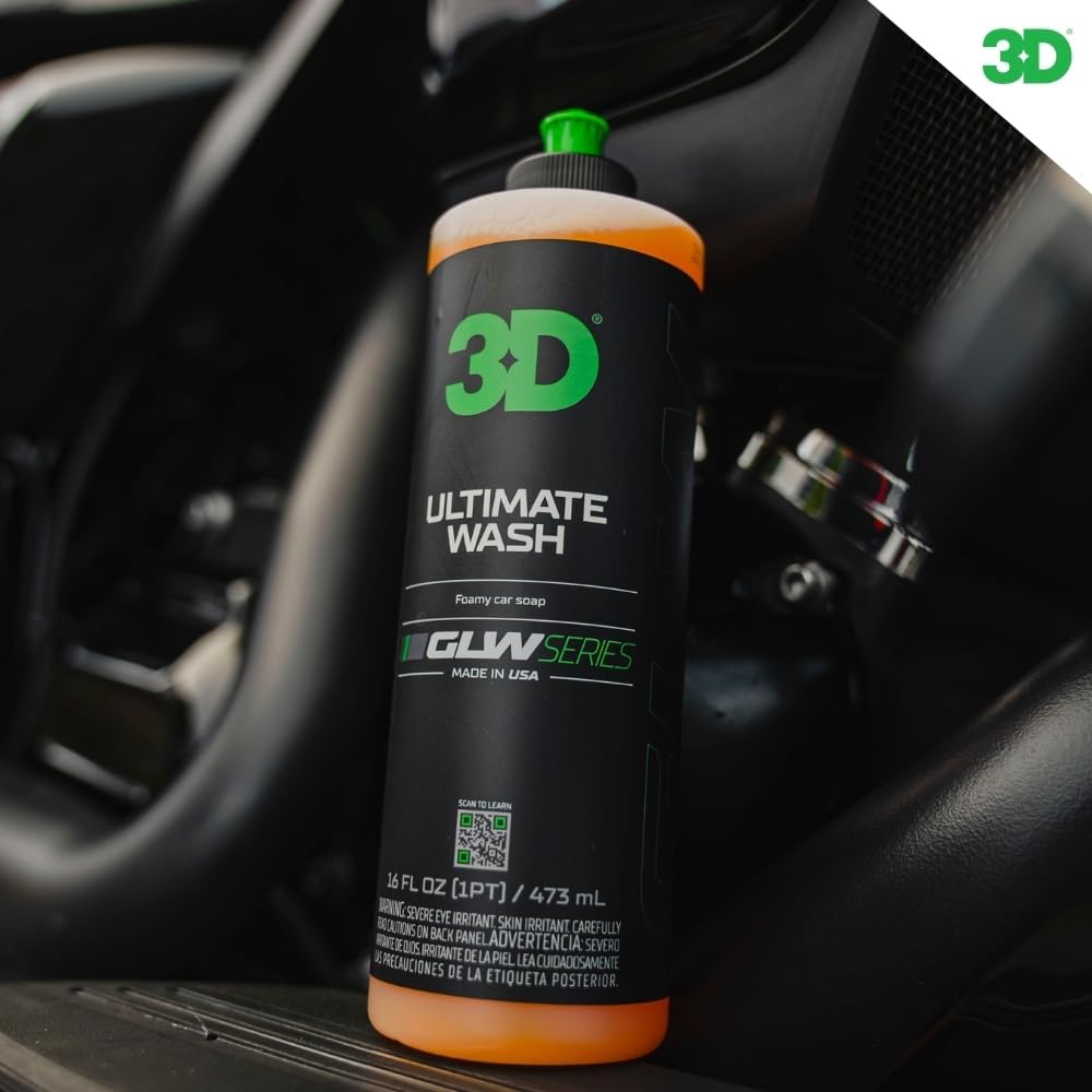 3D GLW Series Ultimate Wash u2013 pH Neutral Car Wash Soap with Ultra Foam u2013 Scratch-Free, High-Foaming Shampoo for Paint Protection u2013 Safe for All Finishes - 16 oz