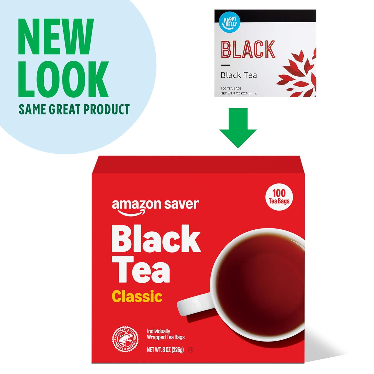Alternative view of Amazon Saver, Classic Black Tea, 8 Oz, 100 Ct (Previously Happy Belly, Packaging May Vary)