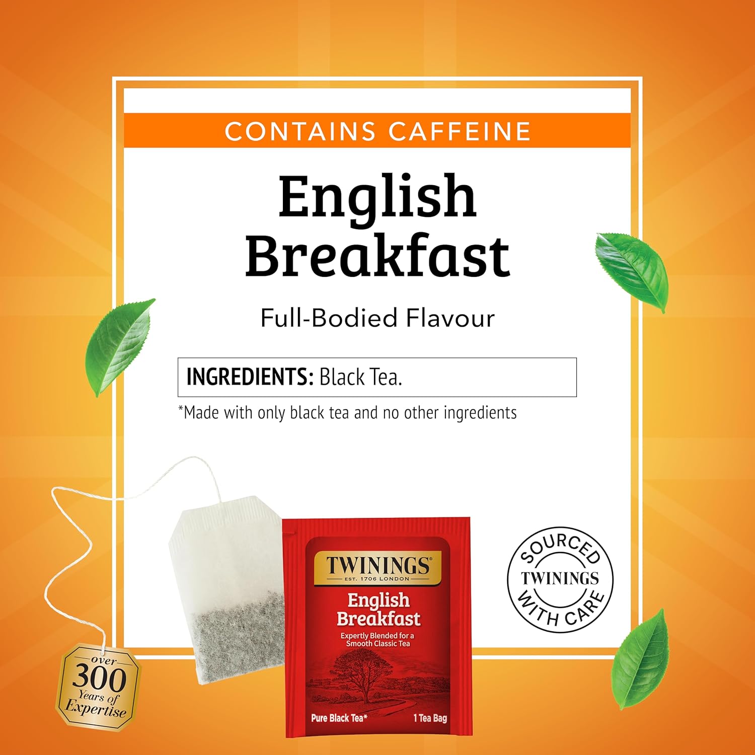 Twinings English Breakfast Black Tea Individually Wrapped Bags, 100 Count (Pack of 1), Smooth, Flavourful, and Robust, Caffeinated, Enjoy Hot or Iced, 100 Teabags - Image 3
