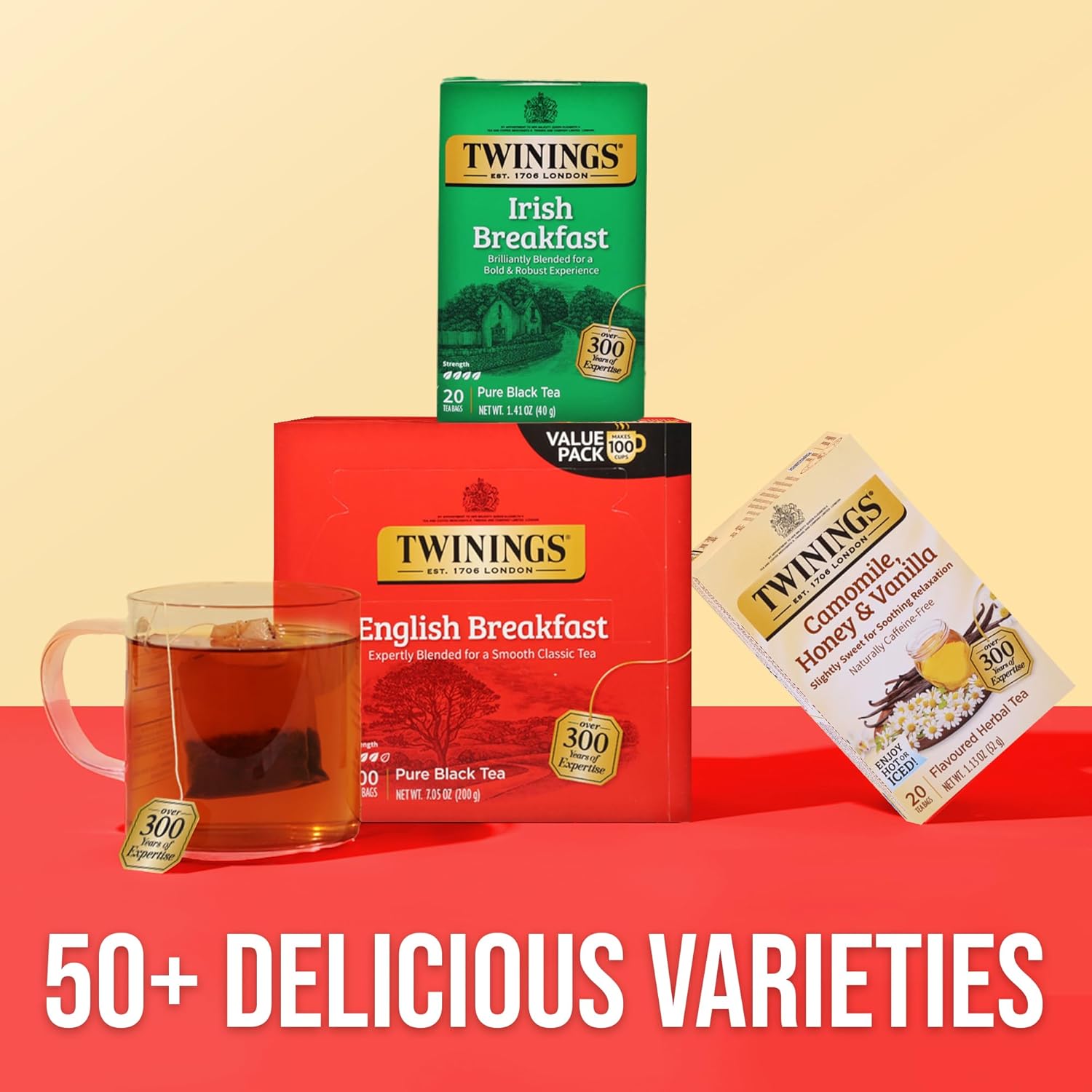 Twinings English Breakfast Black Tea Individually Wrapped Bags, 100 Count (Pack of 1), Smooth, Flavourful, and Robust, Caffeinated, Enjoy Hot or Iced, 100 Teabags - Image 5