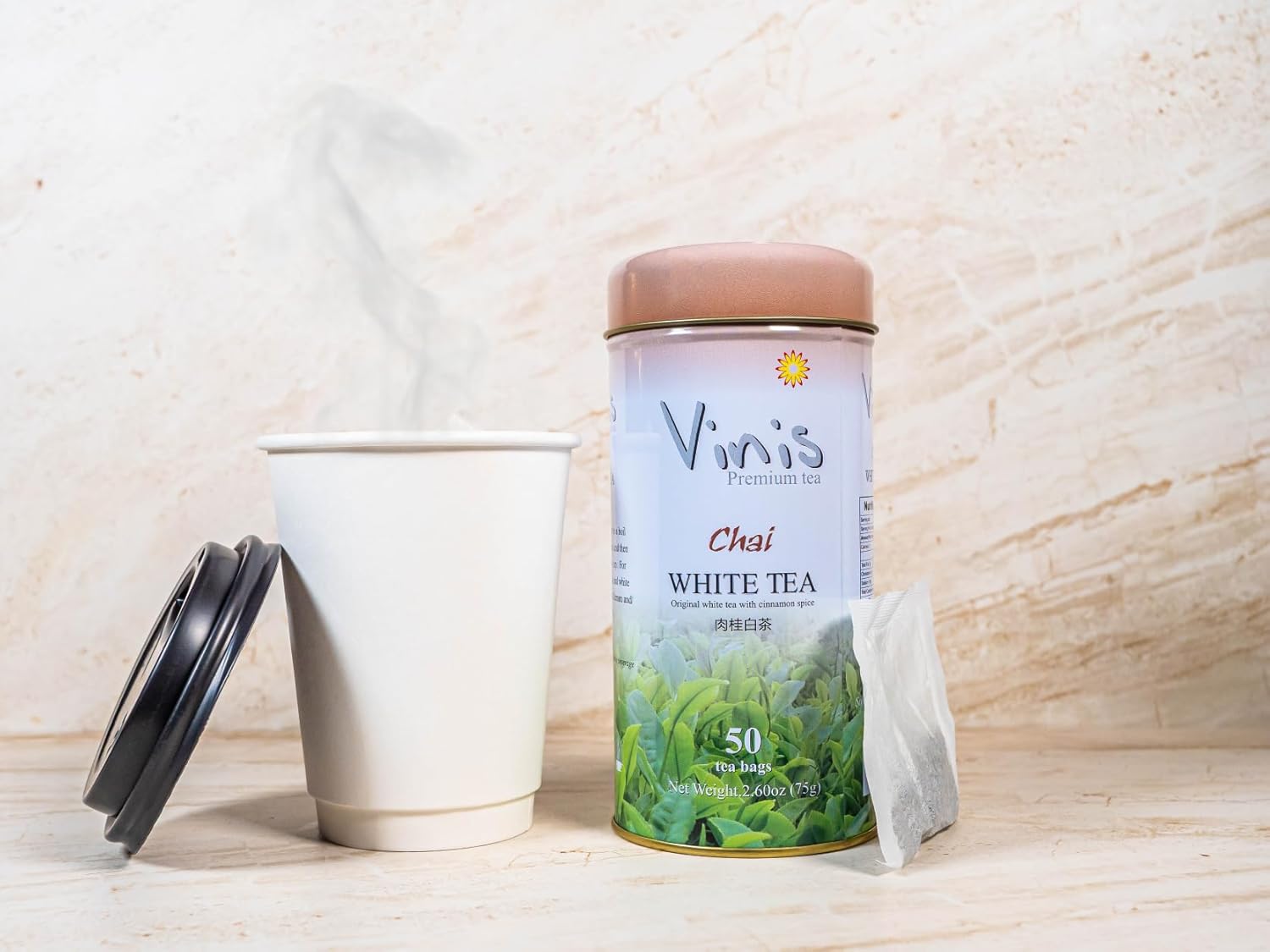 Alternative view of Vinis Premium Chai White Tea Tea Box of 6 Tins (50 tea bags per Tin) (Chai White Tea)