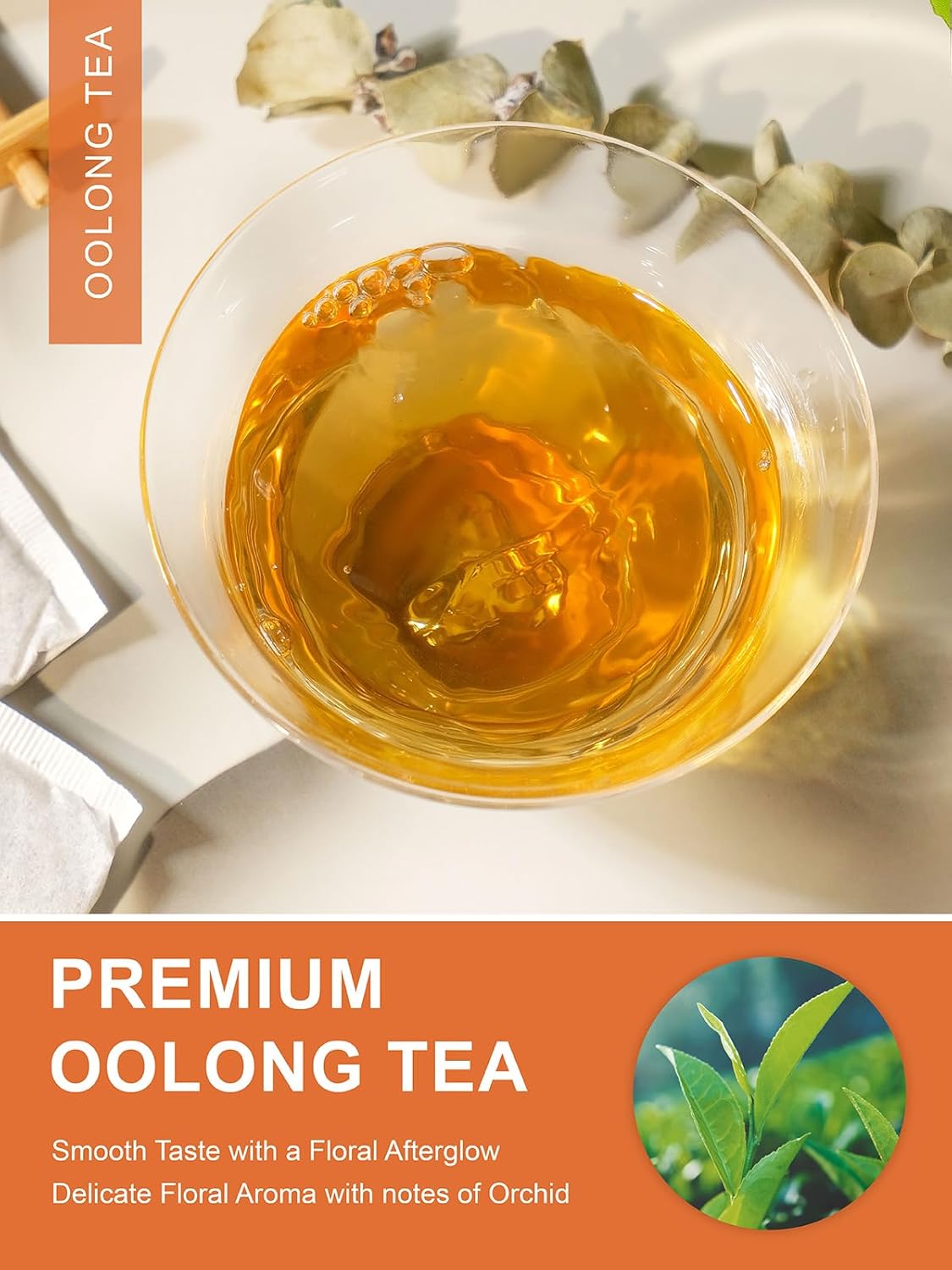 TeeLux Oolong Tea Bags, Caffeinated Oolong Tea, Smooth Taste & Floral Aroma, Enjoy Hot or Iced, 200 Count