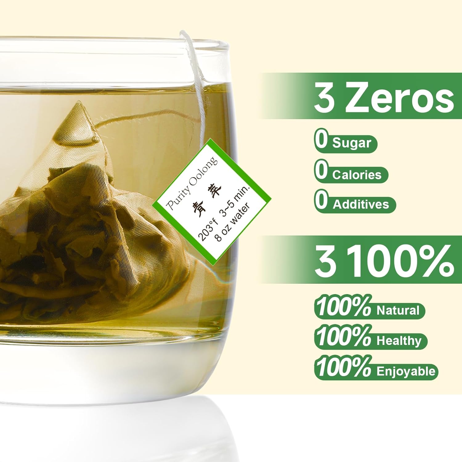 GTGLOTRA Oolong Tea Bags, 24 Whole Leaf Tea Bag, Alternative To Caffeine, 100% Natural Pure Tea, Stress Relief Pyramid Teabags, Suitable for Gifts, Office Reception, Vegan