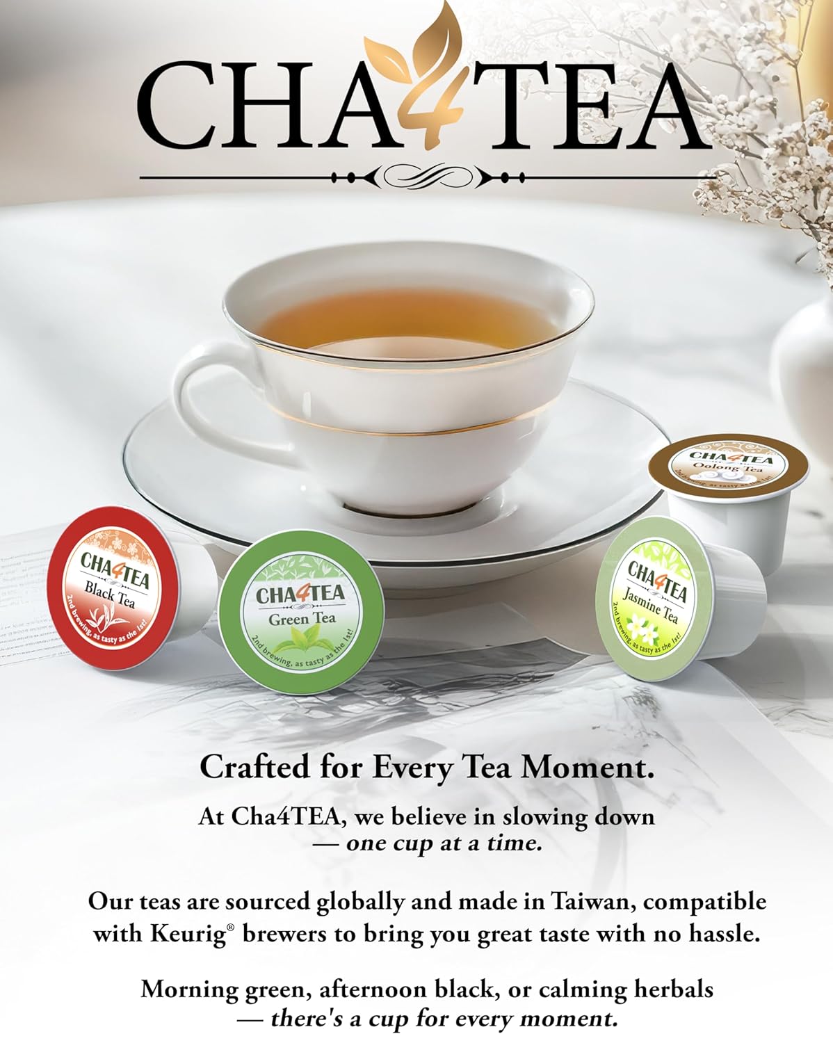 Alternative view of Cha4TEA 36-Count Oolong Tea Pods Compatible with Keurig K-Cup Brewers
