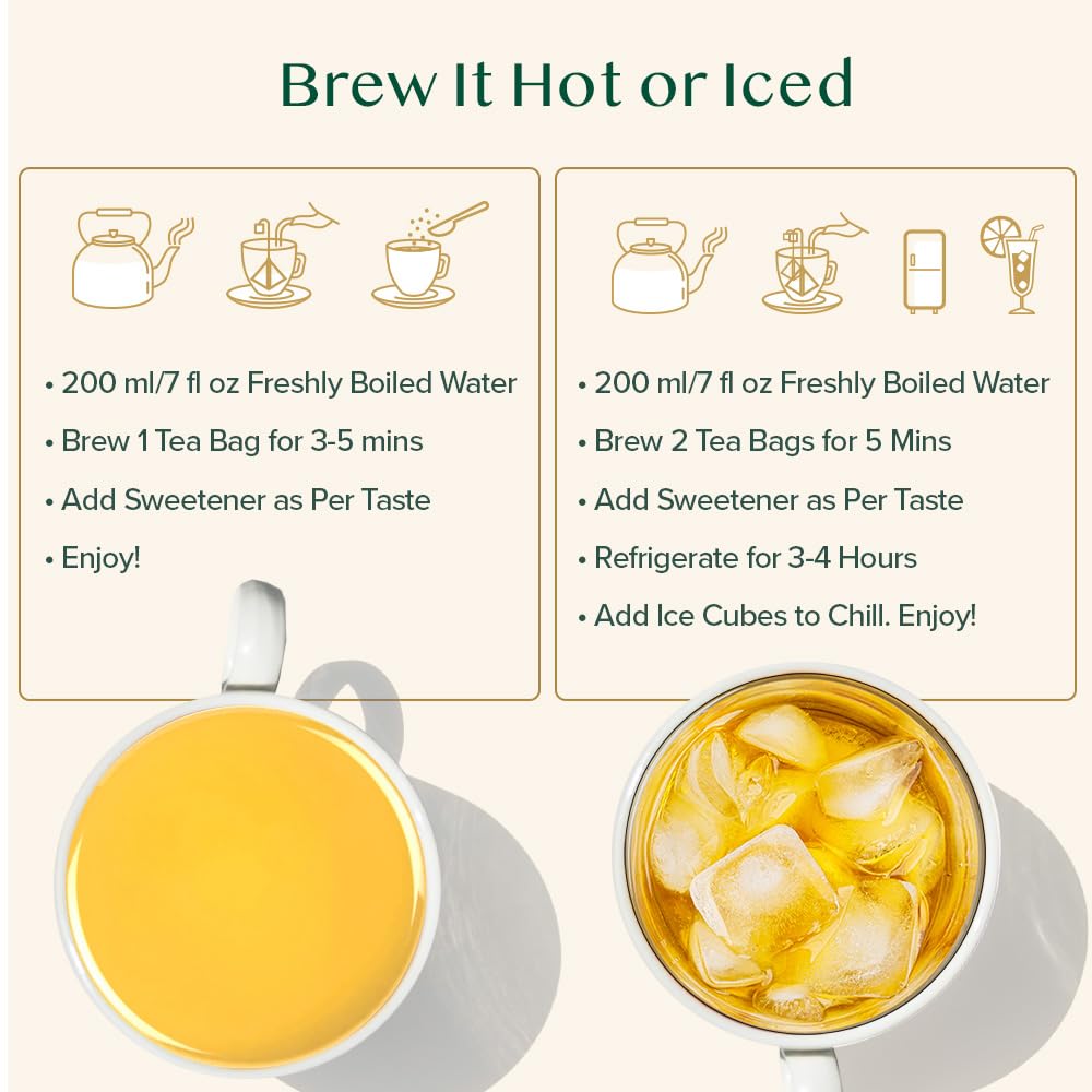 VAHDAM Organic Turmeric Ginger Herbal Tea Bags (100 Pyramid Tea Bags) Caffeine Free, Non GMO | 100% Pure Herbal Blend - Savory & Spicy, Plant-Based Teabags | Resealable Ziplock Pouch - Image 4