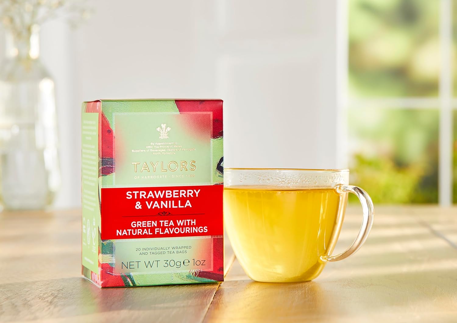 Alternative view of Taylors of Harrogate Strawberry & Vanilla, Green Tea, Individually Wrapped Bags, 20 Count (Pack of 1), Smooth, Juicy and Sweet, Caffeinated, Enjoy Hot or Iced, 20 Teabags