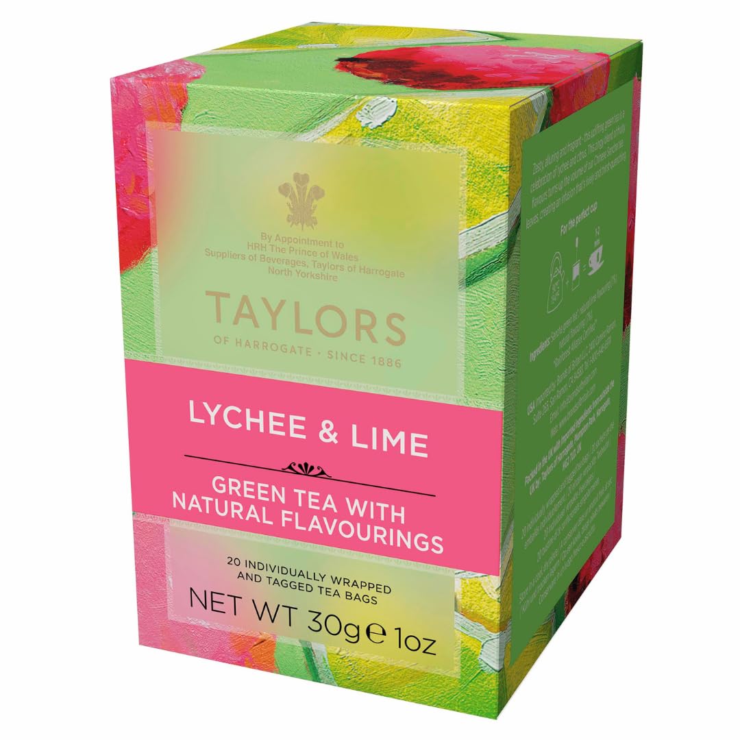 Taylors of Harrogate Strawberry & Vanilla, Green Tea, Individually Wrapped Bags, 20 Count (Pack of 1), Smooth, Juicy and Sweet, Caffeinated, Enjoy Hot or Iced, 20 Teabags - Image 6