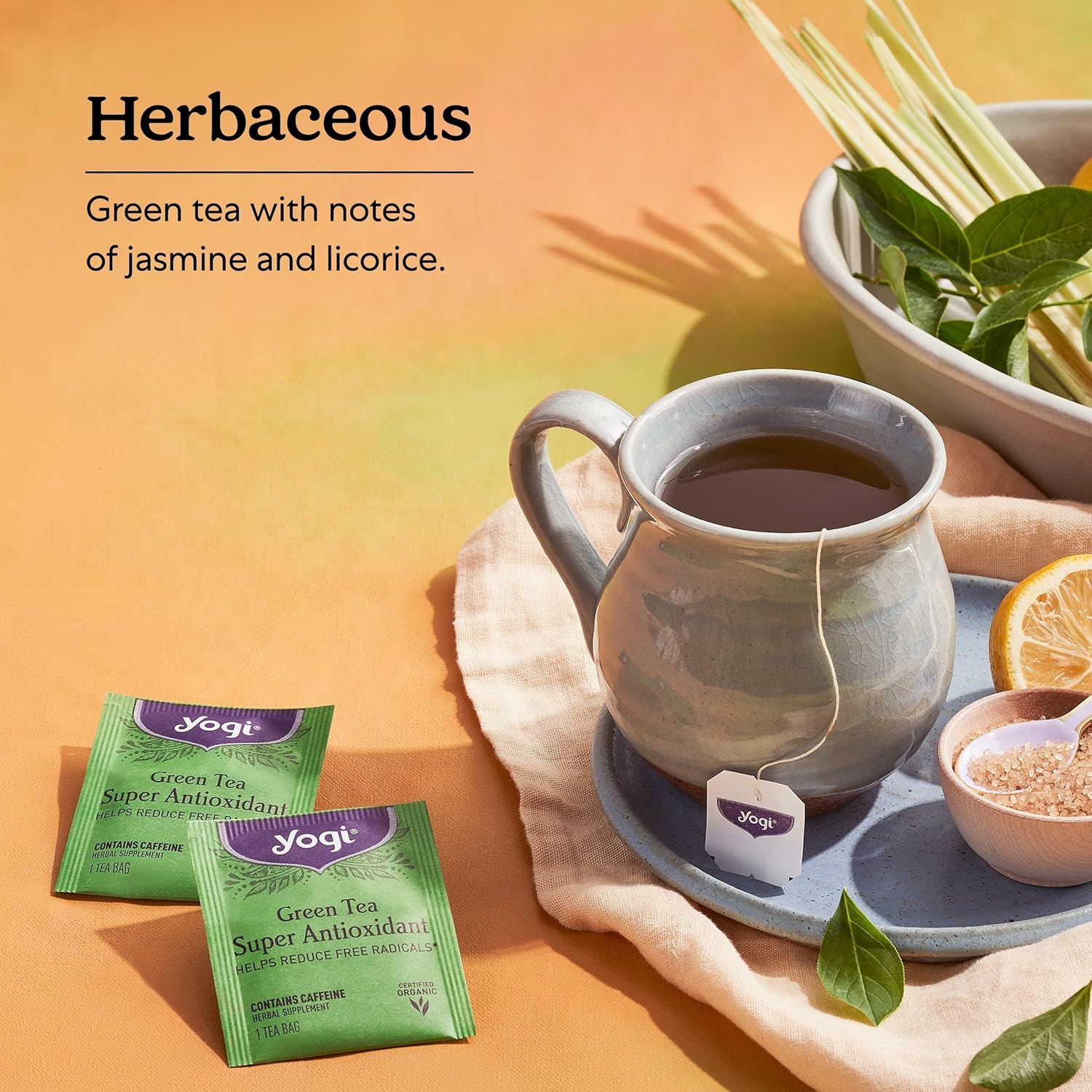 Yogi Tea Green Tea Super Antioxidant Tea - 16 Tea Bags per Pack (6 Packs) - Organic Green Tea for Antioxidant Support - Includes Green Tea Leaf, Licorice Root, Jasmine Green Tea Leaf & More. - Image 3