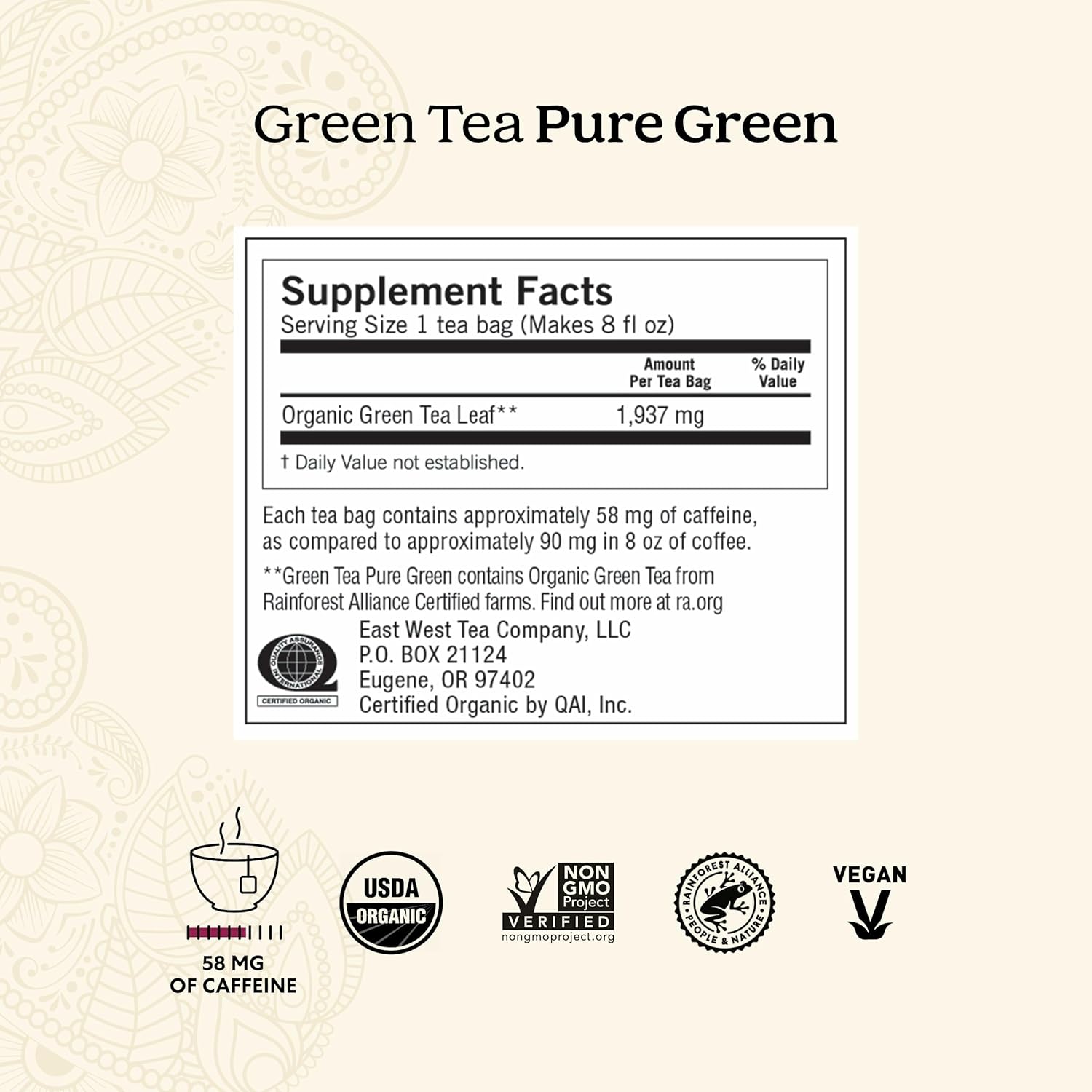 Yogi Tea Pure Green Tea - 16 Bags per Pack (4 Packs) - Organic - Supports Overall Health & Provides Antioxidants