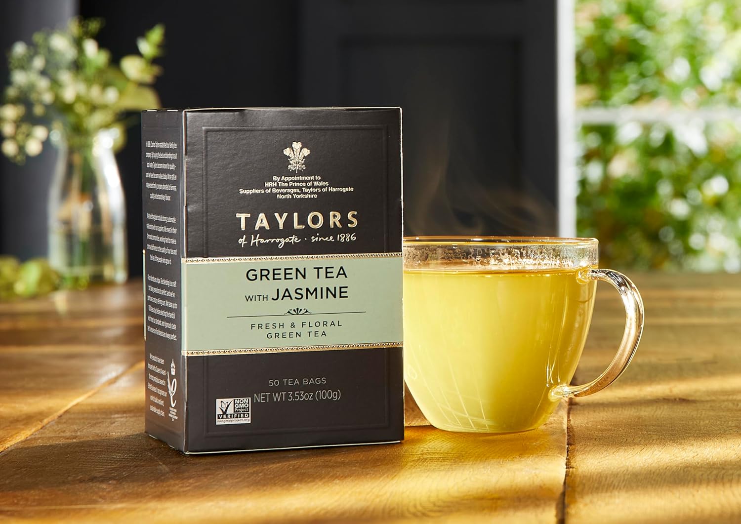 Taylors of Harrogate Green Tea with Jasmine, Pillow Tea Bags, 50 Count (Pack of 1), Delicate, Floral and Sweet, Caffeinated, Enjoy Hot or Iced, 50 Teabags - Image 4
