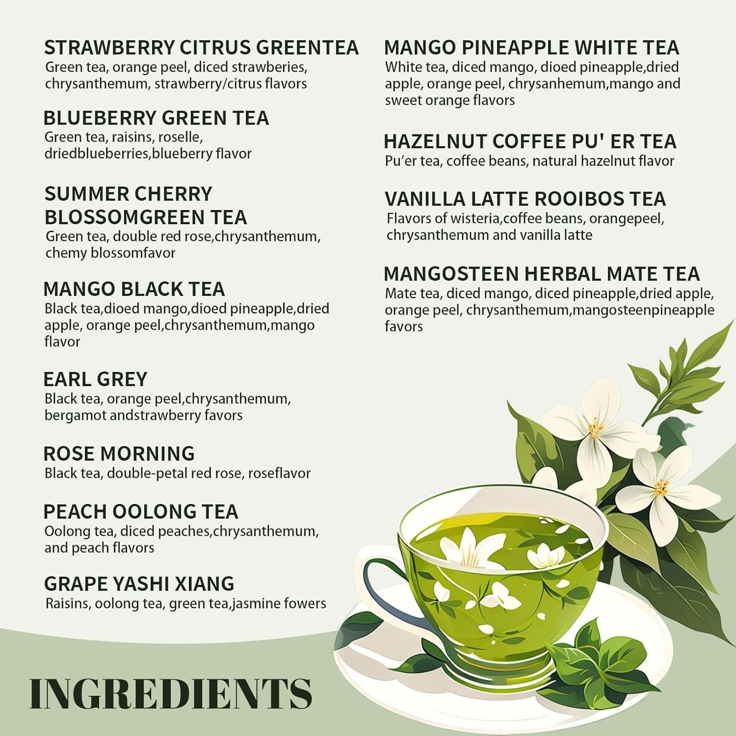 Alternative view of Pureleafia Herbal Fruit Tea Gift Set - 12 Artisan Flavors, 15g Loose Leaf Pouches, Hot & Cold Brew, Sugar-Free, High Concentration 5g for 2L Pitcher, Ideal for Family Travel & Holiday Gift