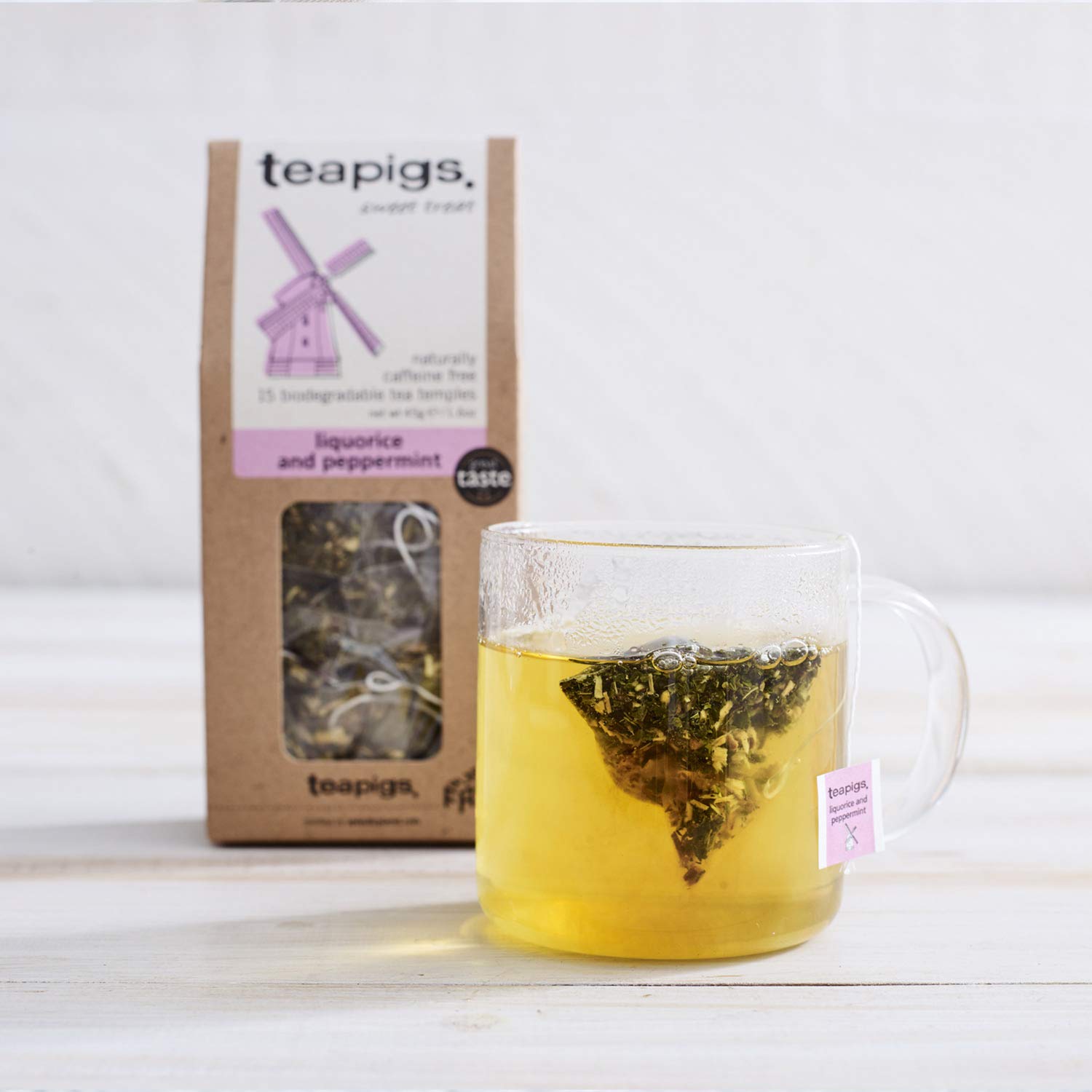 Alternative view of teapigs Liquorice and Peppermint Tea Bags Made With Whole Leaves, 50 Count, Sweet, liquorice, mint (5422)