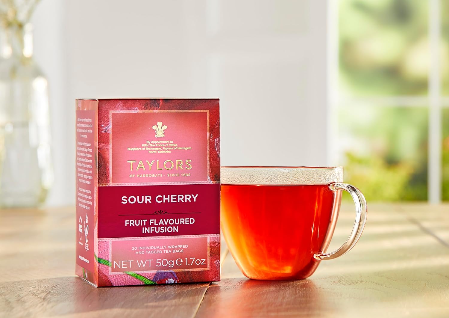 Alternative view of Taylors of Harrogate Sour Cherry, Herbal Tea, Individually Wrapped Bags, 20 Count (Pack of 1), Deep, Complex and Rich, Caffeine-Free, Enjoy Hot or Iced, 20 Teabags