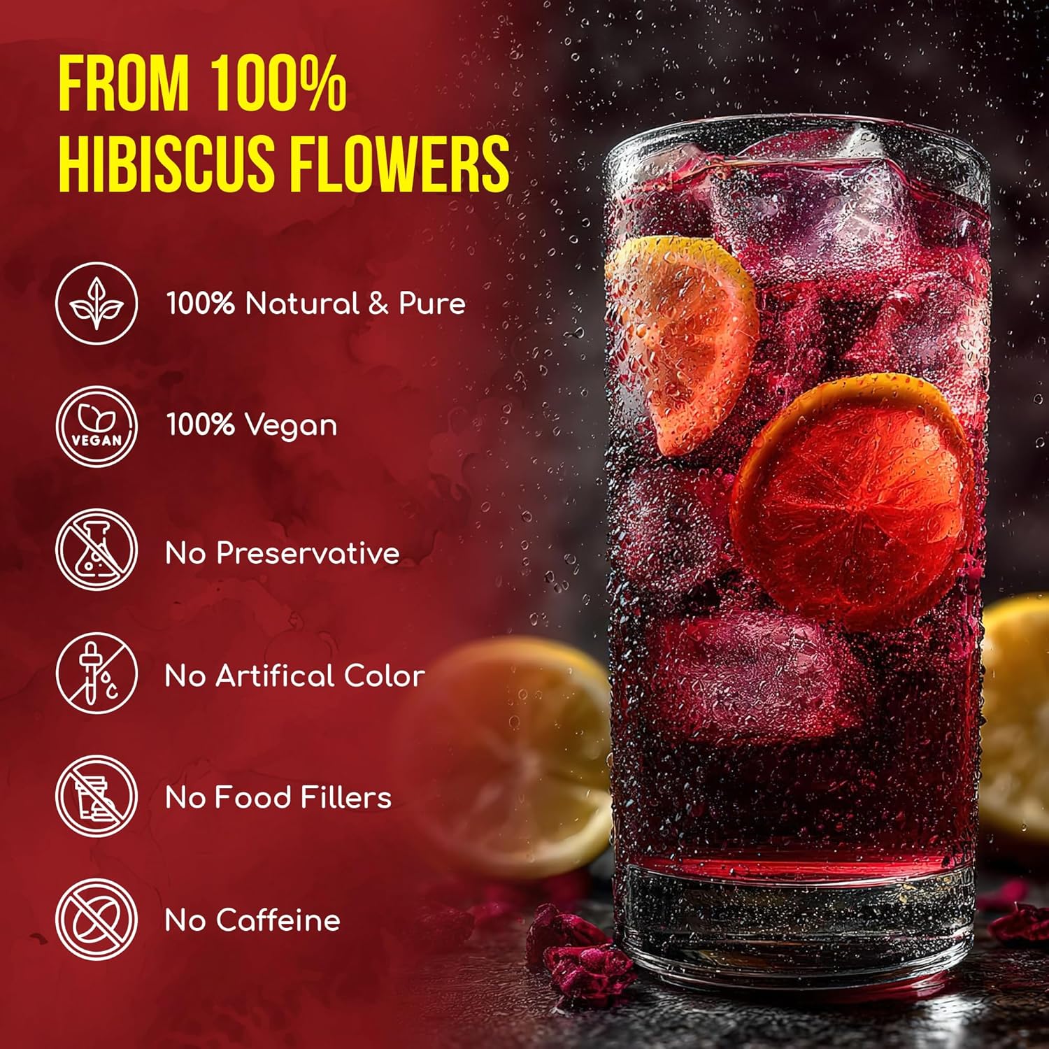 FreshDrinkUS, Premium 140 Hibiscus Flowers Tea Bags, 100% Natural, Handmade & Pure from Hibiscus Flowers. No Sugar/Caffeine/Gluten, Vegan. Tart & Refreshing, Hot or Ice Tea, Great For All Seasons - Image 3