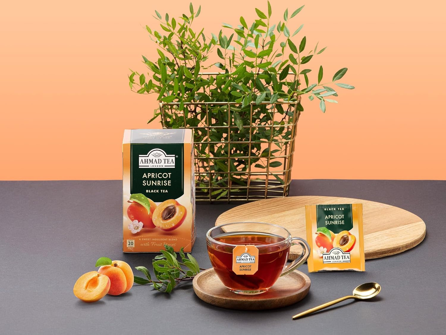 Ahmad Tea Apricot Sunrise , Tea Bags, 20-Count Boxes - Image 4