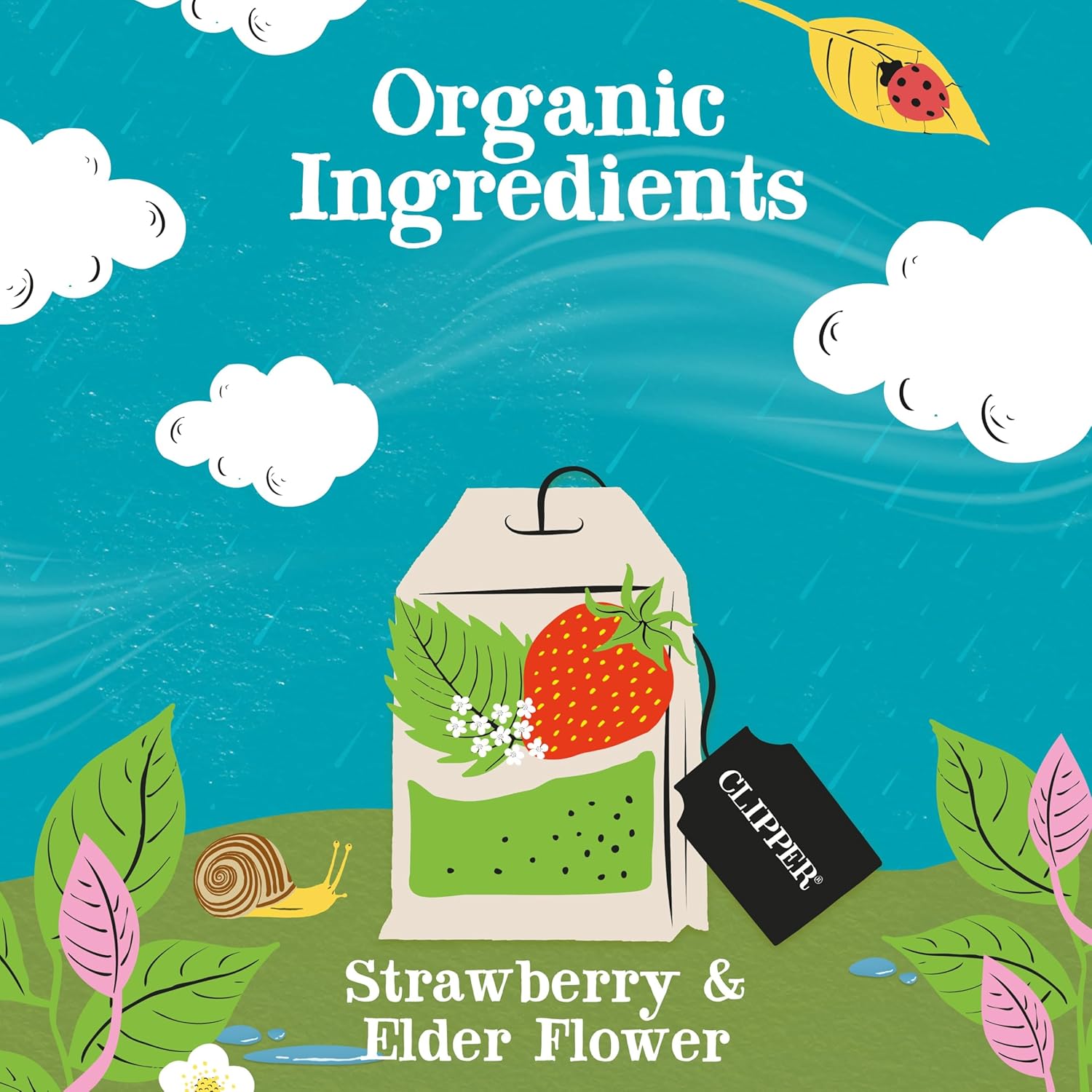 Alternative view of Clipper Tea Organic Strawberry & Elderflower Herbal Tea u2013 50 Count (Pack of 1) u2013 Caffeine Free & Non-GMO u2013 Unbleached, Plastic-Free Tea Bags u2013 Delicious Hot or Iced Fruit Infusion