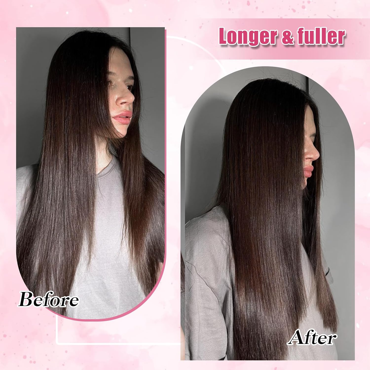 Alternative view of Clip in Hair Extensions Real Human Hair 120g 100% Remy Straight Hair Extensions Clip ins Invisible Seamless 7pcs Double Weft 18inch Dark Brown for Women