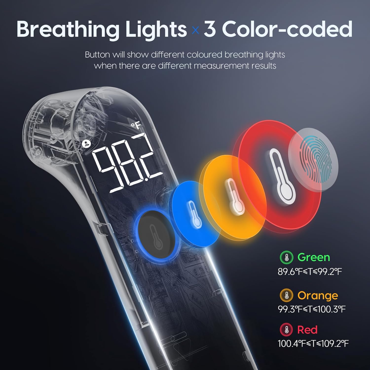 Alternative view of No-Touch Forehead Thermometer for Adults and Kids, Fast Accurate Baby Thermometer with Fever Alarm & Mute Mode - Take Quick Temperature Easily