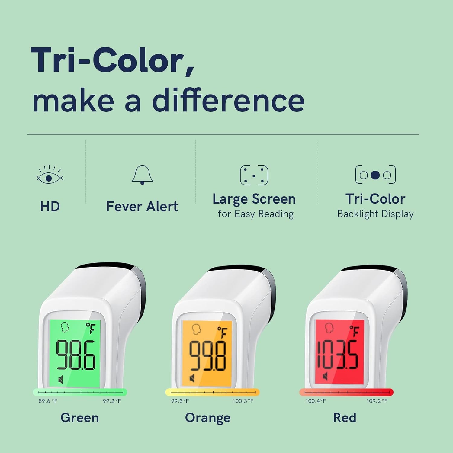 Alternative view of No-Touch Thermometer for Adults and Kids, Fast Accurate Digital Thermometer with Fever Alarm & Silent Mode, Easy-to-use, Forehead Thermometer for Babies, Kids & Elderly