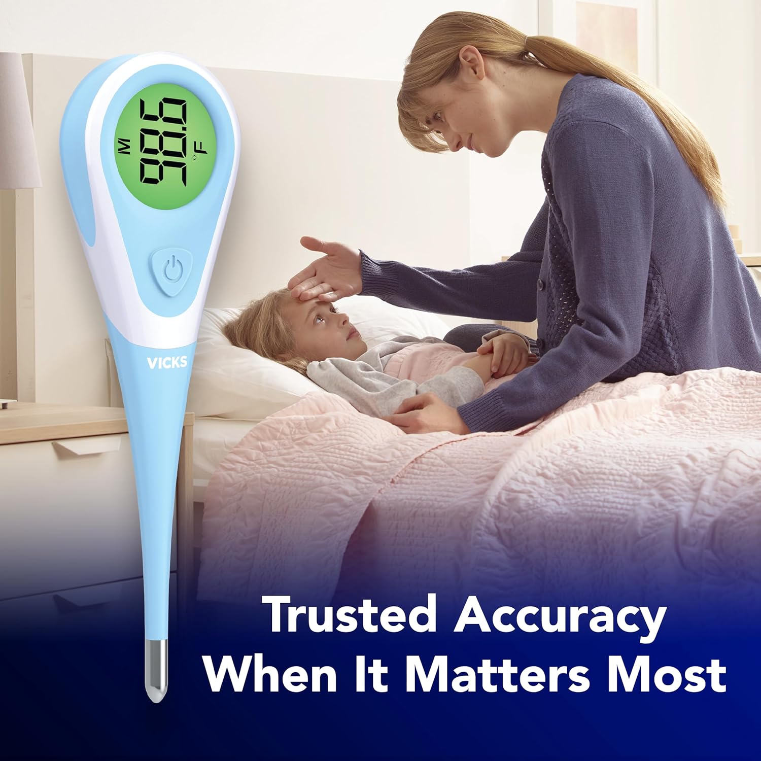 Alternative view of Vicks ComfortFlex Digital Thermometer: Accurate Color-Coded Reading in 8 Seconds, Digital Thermometer for Adults & Children, Oral, Rectal, or Under Arm Use