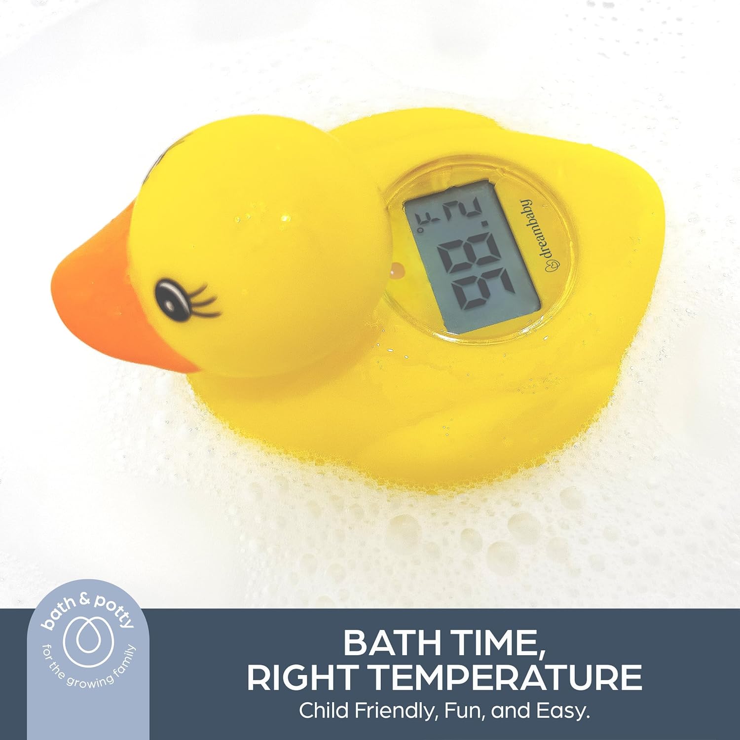 Dreambaby Duck Baby Bath Thermometer u2013 Instant Results, Digital Water & Room Temp Reader u2013 Fun Floating Toy for Newborns