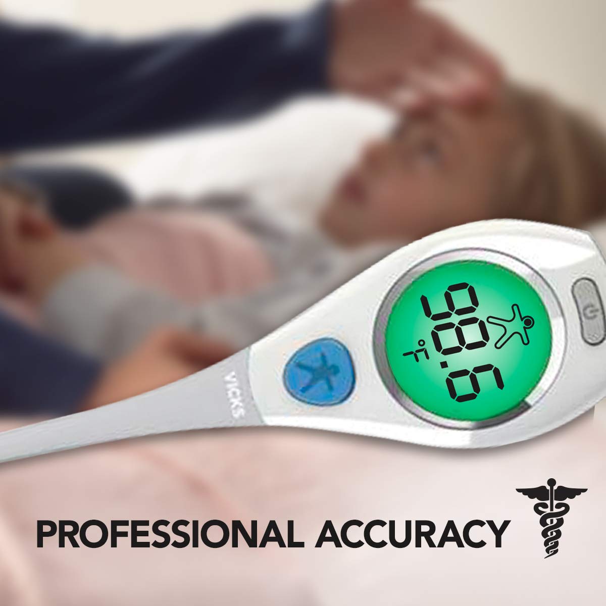 Alternative view of Vicks RapidRead Digital Thermometer, Temperature Readings in 2 Seconds, Use as Oral Thermometer, Baby Rectal Thermometer or Under The Arm, Water Resistant