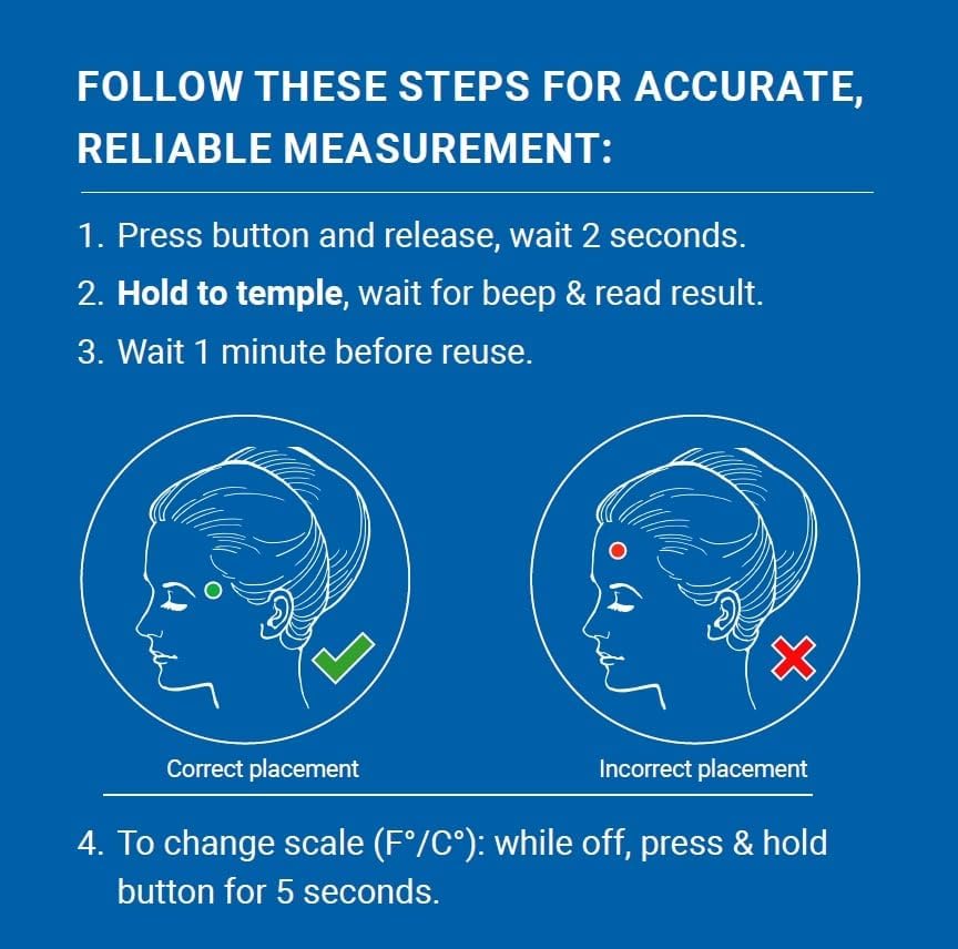 Alternative view of Amazon Basic Care Temple Touch Digital Thermometer, White