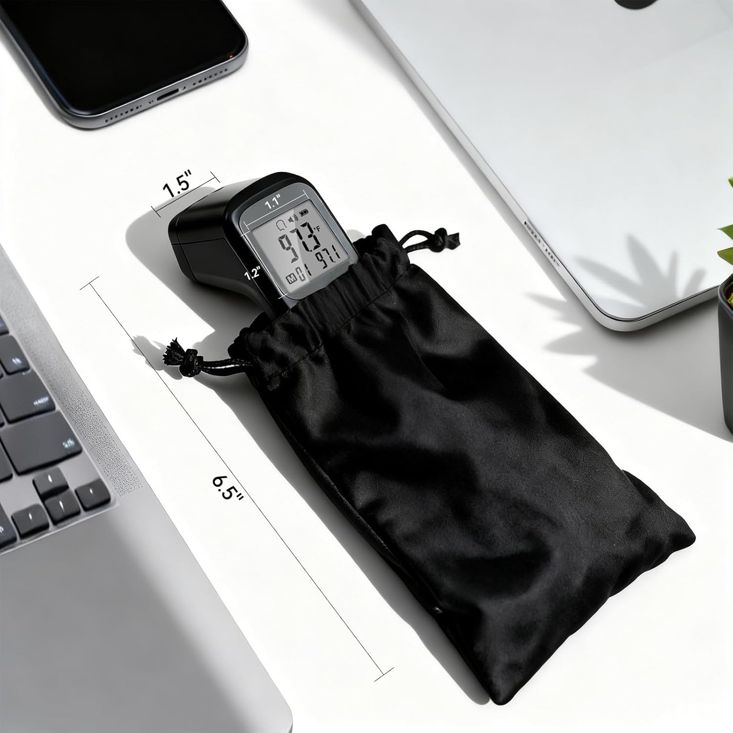 Manhero No Touch Thermometer for Adults, Medical Grade 3-1 Kids Accurate Digital Thermometers Black with Fever Alarm and Infrared Fast Reading Thermometer - Image 5