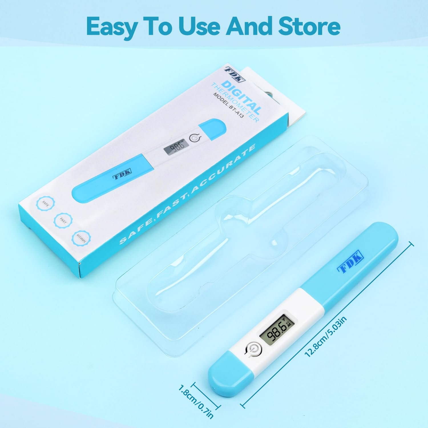 Thermometers for Adults Kids, Digital Fast Accurate Reading Oral Thermometer for Baby Temperature, Water-Resistant Easy-to-Use & Read, Probe Covers Included - Image 4