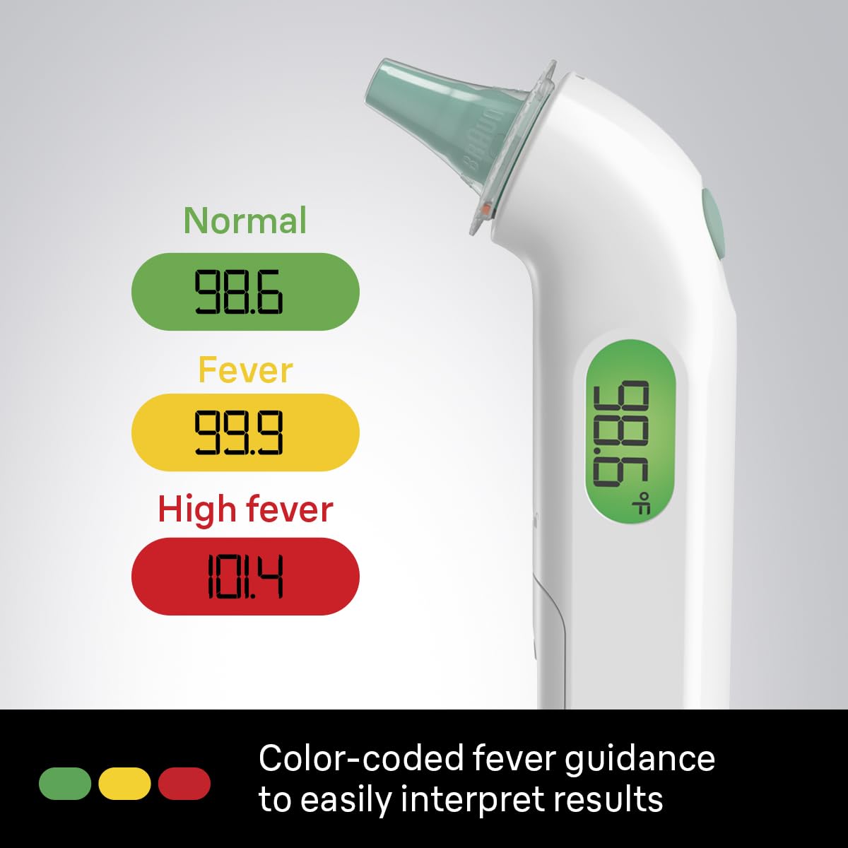 Alternative view of Braun ThermoScan 4 Digital Ear Thermometer for Kids and Adults, Professional Accuracy, Color Coded and Audio Fever Guidance for Babies, Toddlers
