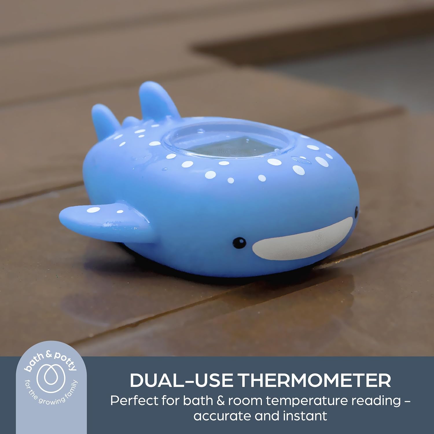 Dreambaby Whale Shark USB Rechargeable Baby Bath Thermometer - Instant Read, Digital Room and Baby Bathtub Water Fun Floating Toy - Newborn Must-Have - Image 3