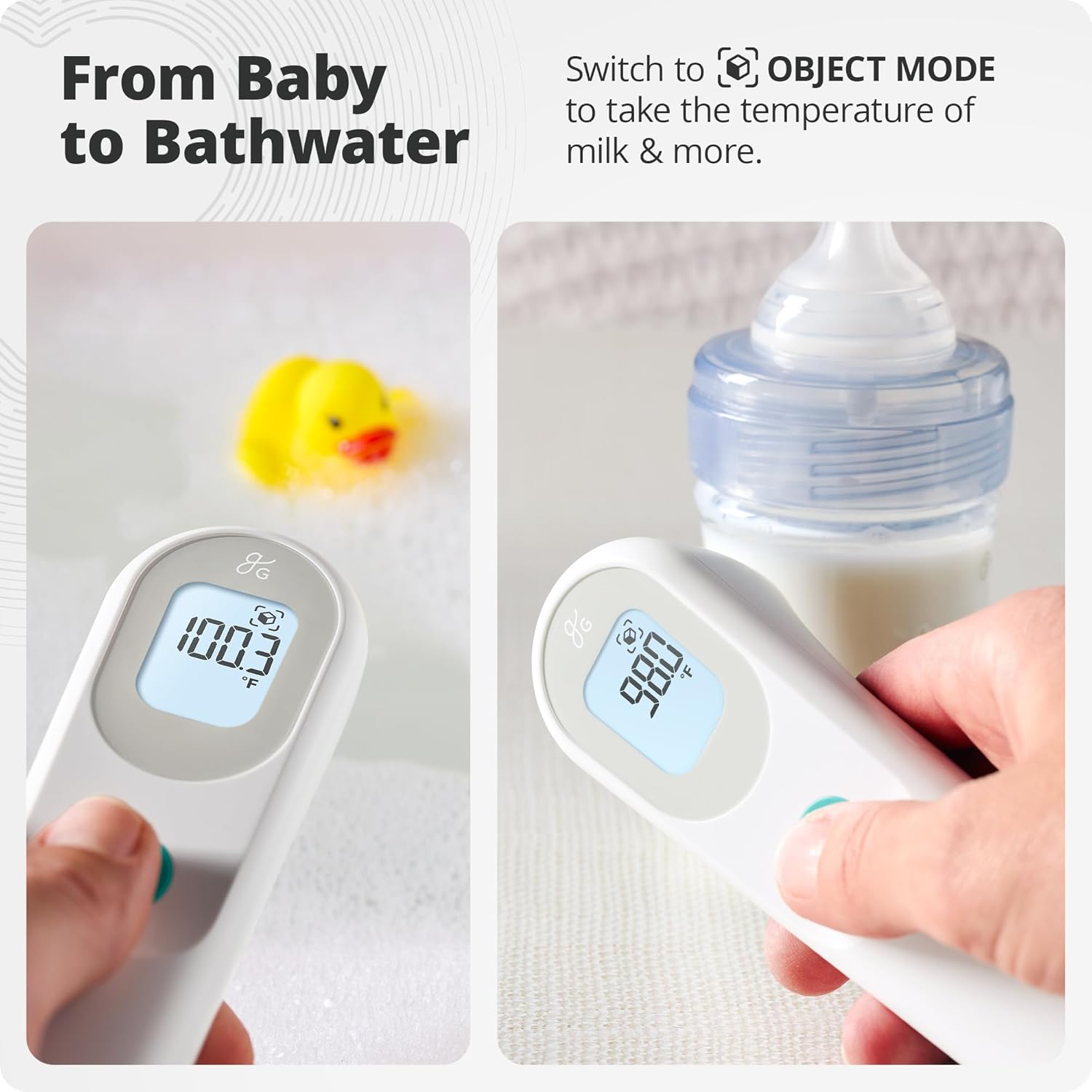 Alternative view of Greater Goods No-Touch Infrared Digital Thermometer for Adults, Kids, and Babies, Forehead Thermometer with Ergonomic Grip, Fever Alarm, White