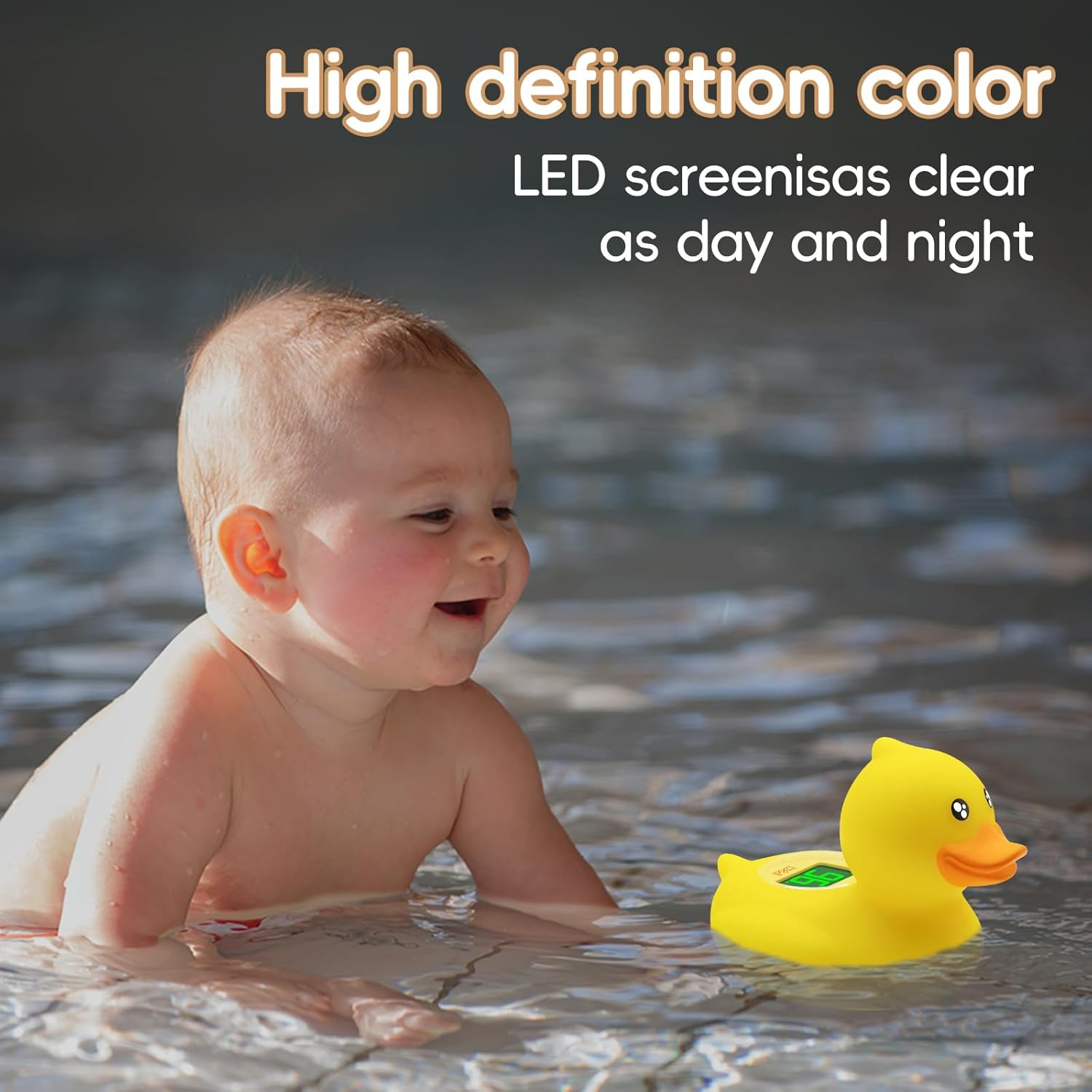 b&h Duck Rechargeable Baby Bath Thermometer - Fast Temperature Reading, Digital Water Thermometer for Bathtub and Room, Safety Infant Floating Bath Toy, Baby Bath Essentials - Image 5