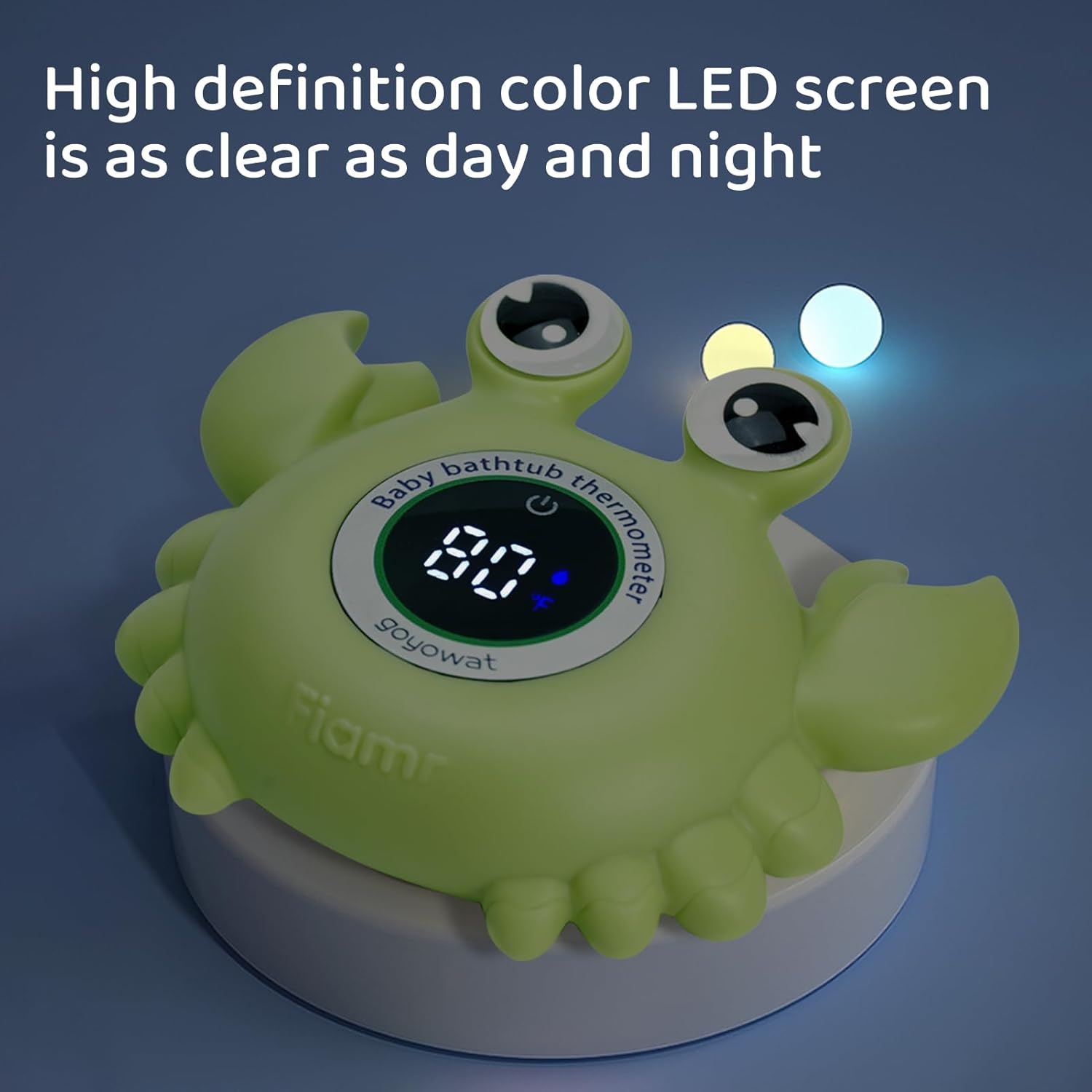 Alternative view of Baby Bath Thermometer Crab Toy - Digital Floating Water Thermometer with LED Display & Color Alerts for Infants, Cute Bath Tub Sensor & Safe Bath Time Essential Toy
