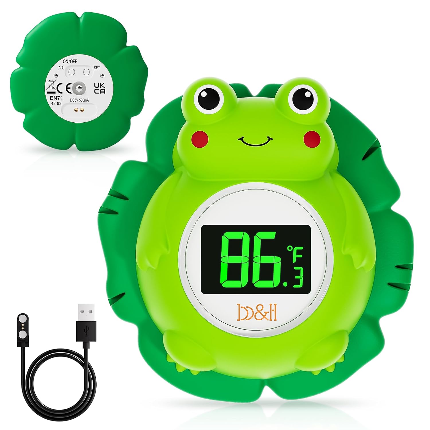 b&h Duck Rechargeable Baby Bath Thermometer - Fast Temperature Reading, Digital Water Thermometer for Bathtub and Room, Safety Infant Floating Bath Toy, Baby Bath Essentials - Image 9