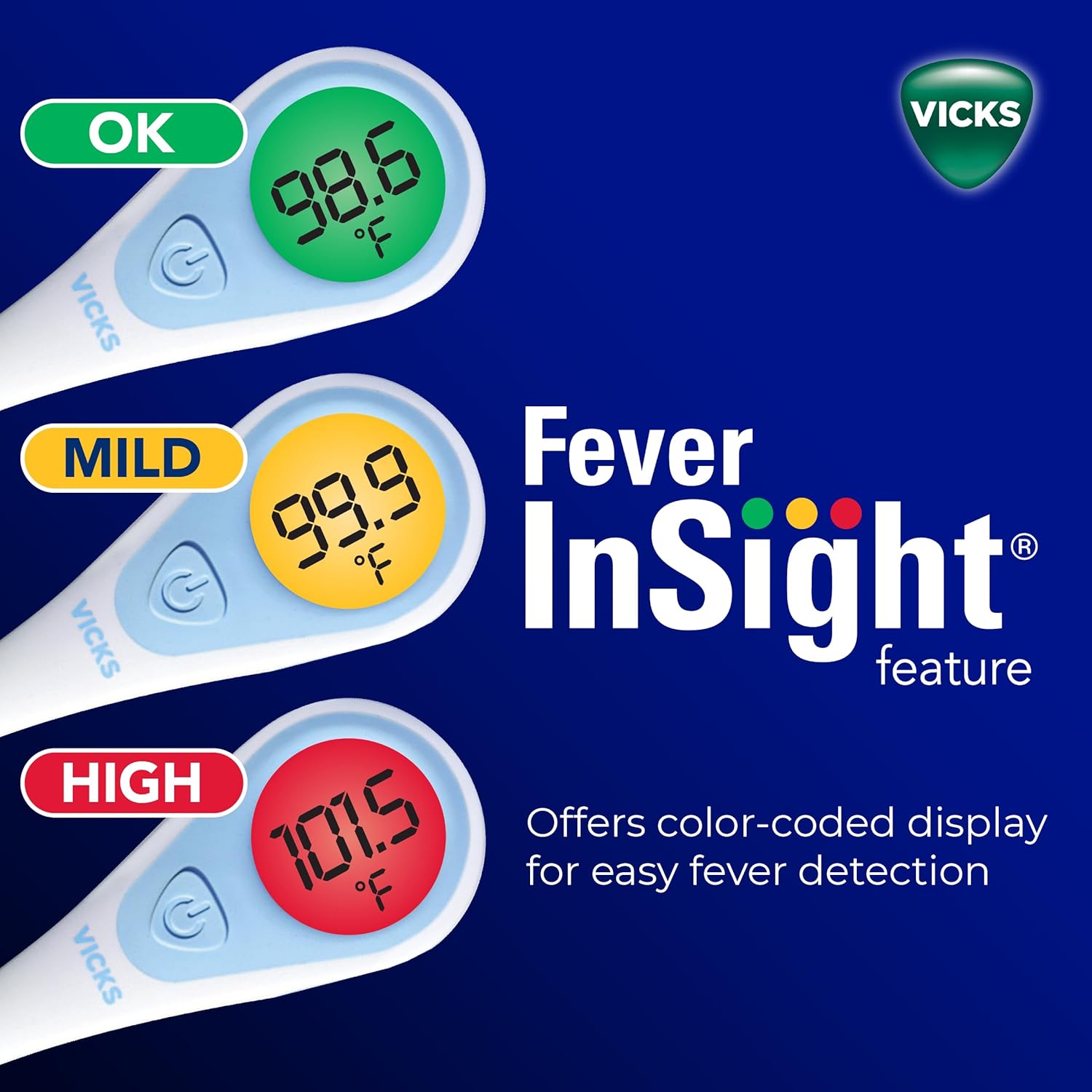 Alternative view of Vicks SpeedRead Digital Thermometer for Baby, Kids & Adults, Color-Coded Readings, Oral, Baby Rectal Thermometer or Under The Arm, Water Resistant