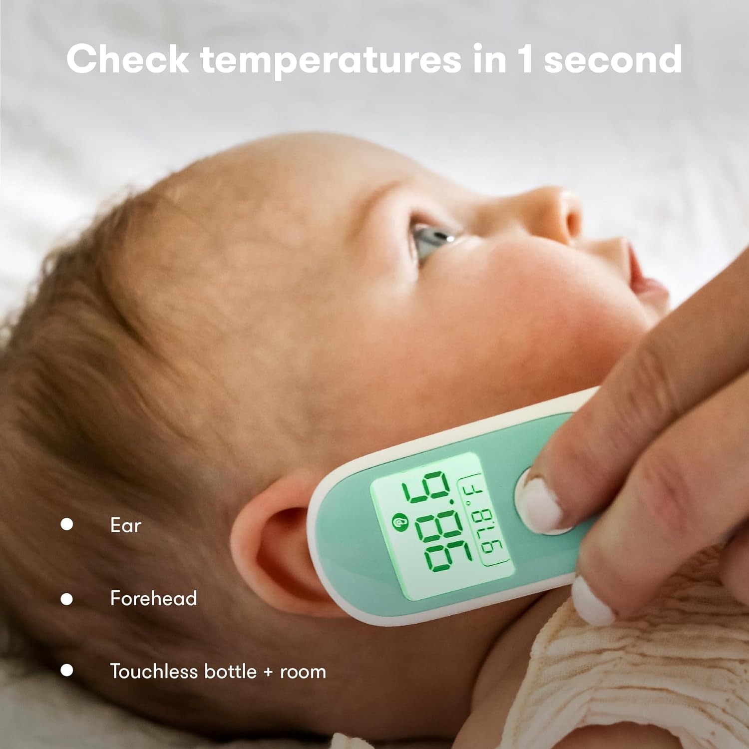 Frida Baby Thermometer, 3-in-1 Infrared Thermometer for Ear, Forehead & Touchless + Frida Baby Medicine Pacifier, Medicine Syringe & Accu-Dose Pacifier