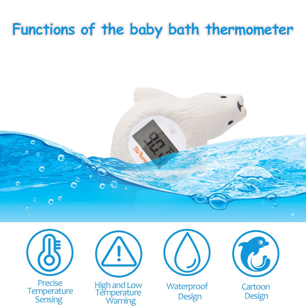 Alternative view of Doli Yearning Upgrade Baby Bath Thermometer Room Temperature| Water Thermometer|Kids' Bathroom Safety Products| Baby Bath(Seal Shape)℃/℉, LCD