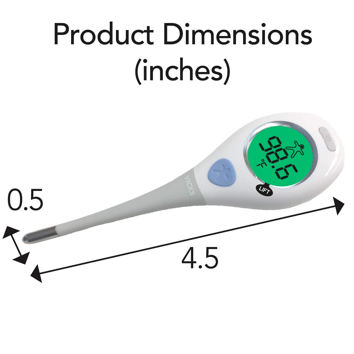 Vicks RapidRead Digital Thermometer, Temperature Readings in 2 Seconds, Use as Oral Thermometer, Baby Rectal Thermometer or Under The Arm, Water Resistant - Image 5