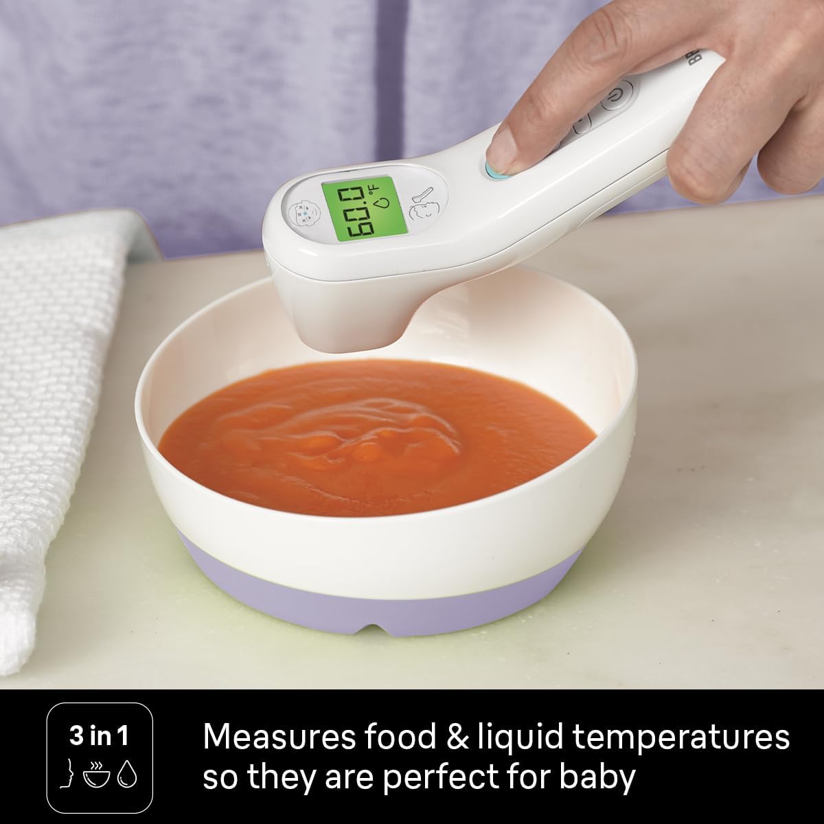 Alternative view of Braun No Touch 3-in-1 Thermometer for Adults, Kids & Babies, Measures Forehead, Liquid and Food Temps, Professional Accuracy & Color Coded Fever Guidance
