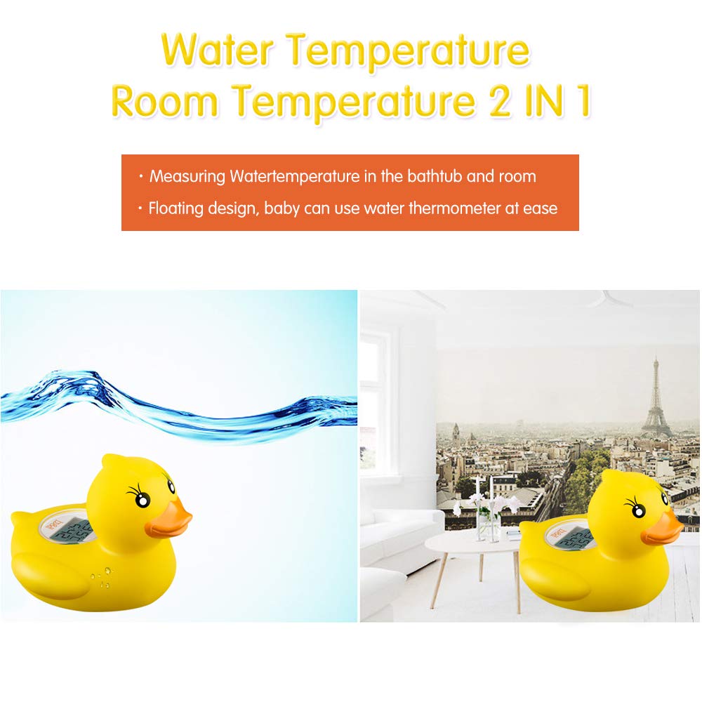 Alternative view of b&h Baby Bath Thermometer, The Infant Bath Floating Toy Safety Temperature Water Thermometer, Baby Bath Essentials (Lady Duck)